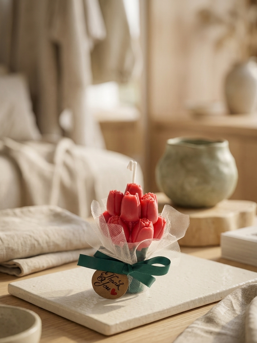 Tulip Bouquet Candle view 3